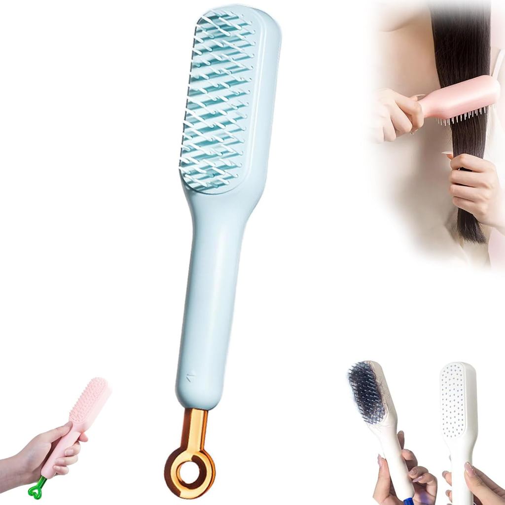 แปรงผม Kuula, หวีนวดป้องกันไฟฟ้าสถิตย์ทําความสะอาดด้วยตนเอง, หวีเรียบ Magic Retractable ผู้หญิง (สีน