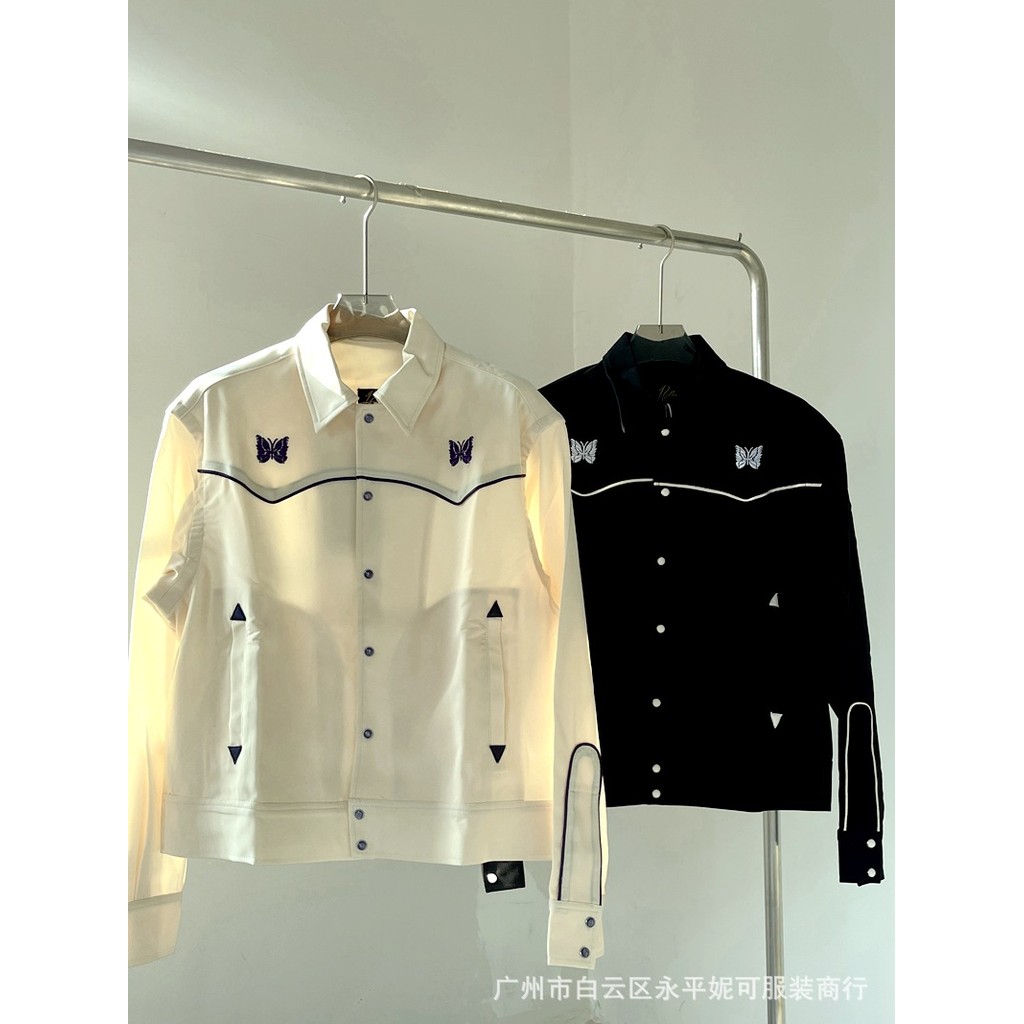 D9VD Needles Track Track Butterfly Embroidered Black Jacket Japanese Retro Palace Style Short Blazer