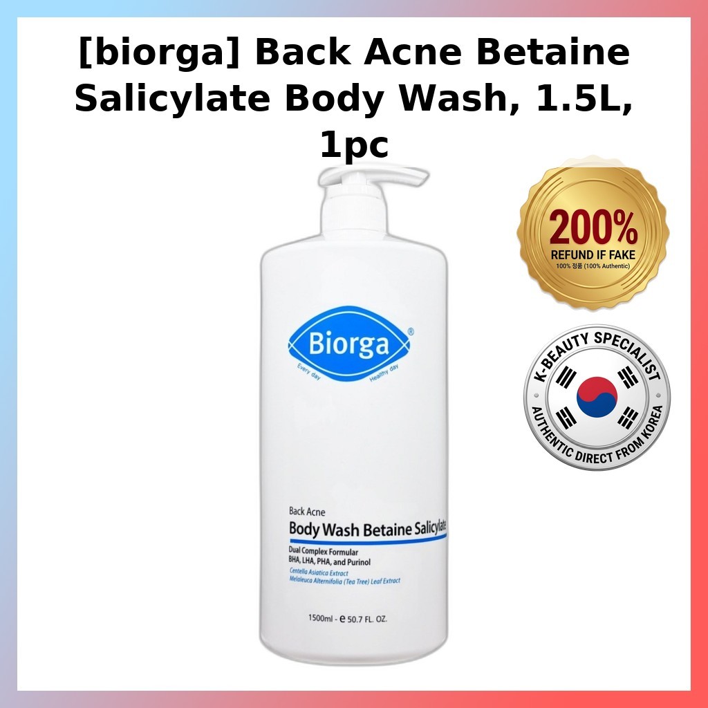 [biorga] Back Acne Betaine Salicylate Body Wash, 1.5L, 1 ชิ้น / Korean Body Wash / Back Acne Treatme