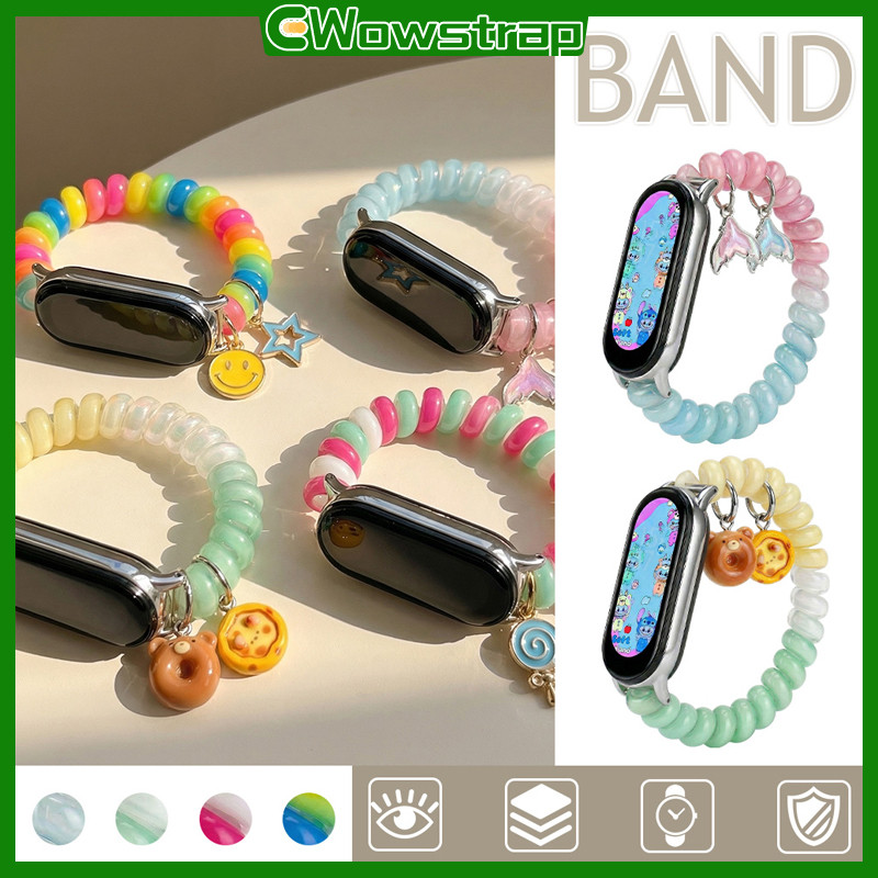 สายรัดยืดหยุ่น TPU for Xiaomi Mi Band 10 9 8 เข็มขัด Scrunchie อุปกรณ์เสริม for Smartwatch Miband 10 9 8 NFC