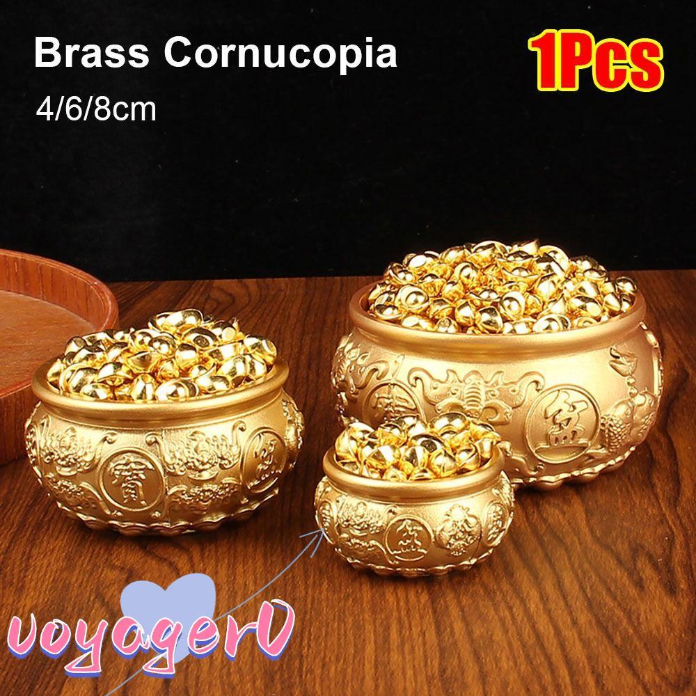 VOYAGER 1 ชิ้นทองเหลือง Cornucopia, Magical Power ดึงดูดความมั่งคั่ง Treasure ชาม, 4/6/8 ซม.โชคดี Fo