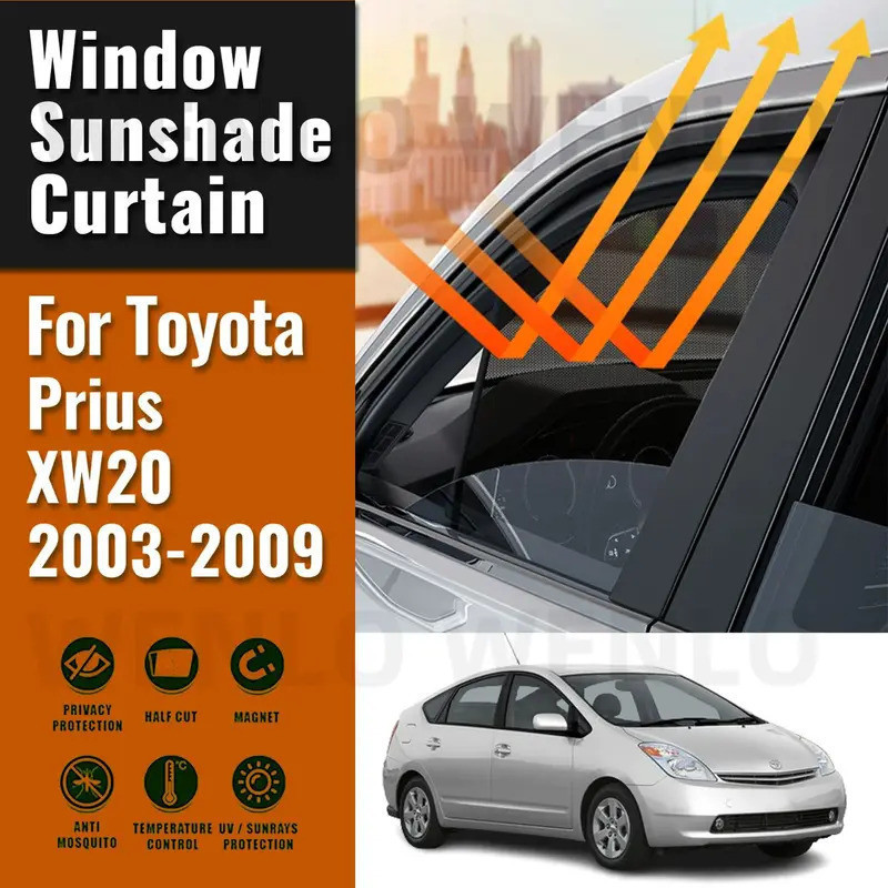 สําหรับที่กําหนดเอง Fit Toyota Prius XW20 2003-2009 Sun Visor กระจกบังแดดตาข่ายหน้าต่าง Shade ม่านตา