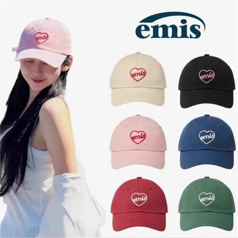 เกาหลี emi2025ใหม่รักหมวกปักฉลุลายสำหรับเด็กสไตล์หวานๆหมวกเบสบอลขนาดเล็ก