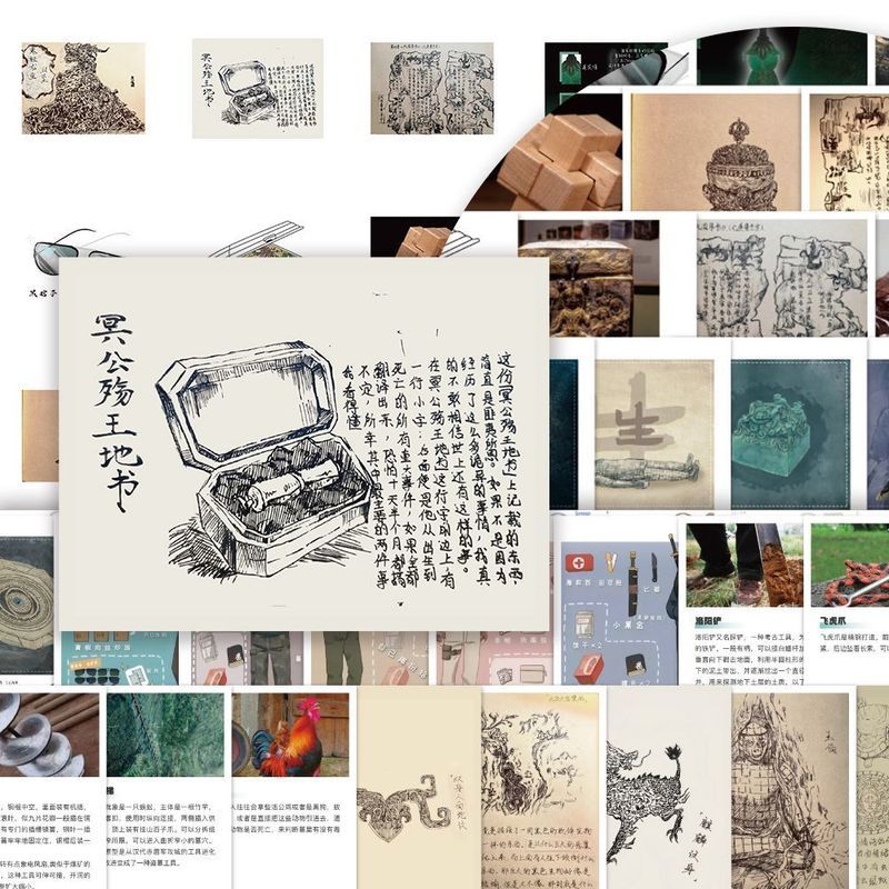 /48 ชิ้น Tomb Raiders Notes World Objects Creative Niche Objects วัตถุขนาดเล็กสติกเกอร์ตกแต่งเคสโทรศ