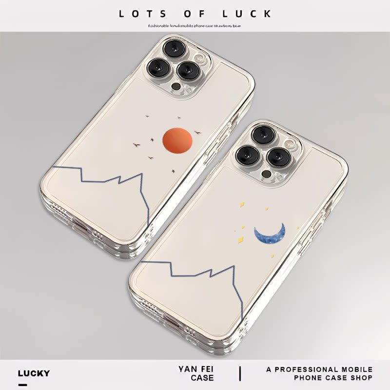 Sun Moon เหมาะสําหรับ iqoo13 เคสโทรศัพท์ 12 โปร่งใส neo10pro oneplus 13 T/ace5 Niche 3 เด็กชาย 15 สา