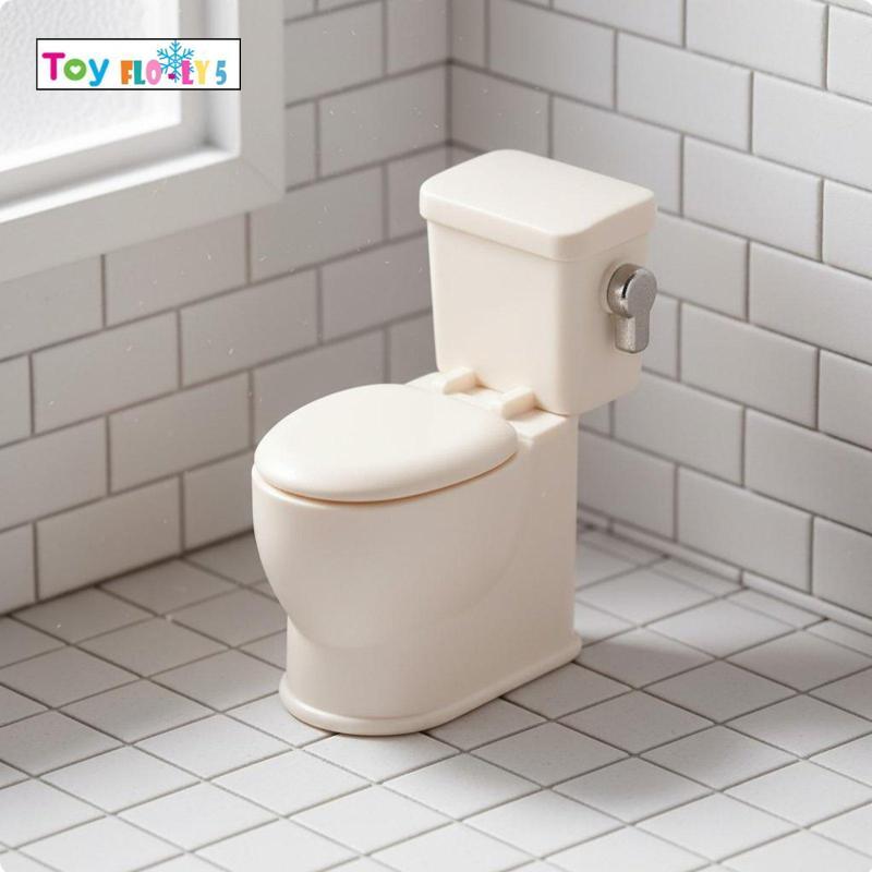 [Flurishroly5] 1:12 Scale Toilet การออกแบบที่สมจริงตุ๊กตาห้องน้ําแกล้งทําเป็นเล่นของเล่นอุปกรณ์เสริม