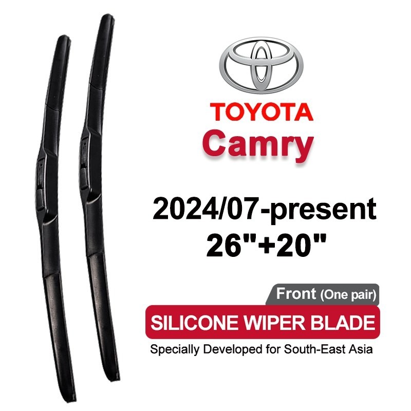 ที่ปัดน้ำฝนรถยนต์ซิลิโคน Toyota Camry โตโยต้า คัมรี่ 2024-ปัจจุบัน 2023 2022 2021 2020 ประเภทกล้วย 26/20นิ้ว