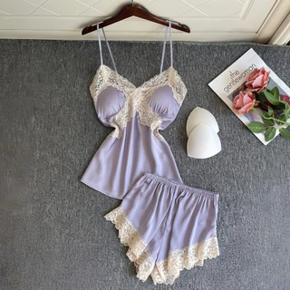 ONLY YOU ชุดนอนลูกไม้ ชุดนอนสายเดี่ยว มีฟองน้ำ เนื้อผ้านุ่ม🫦 M-5XL | 40-100กก. O-862