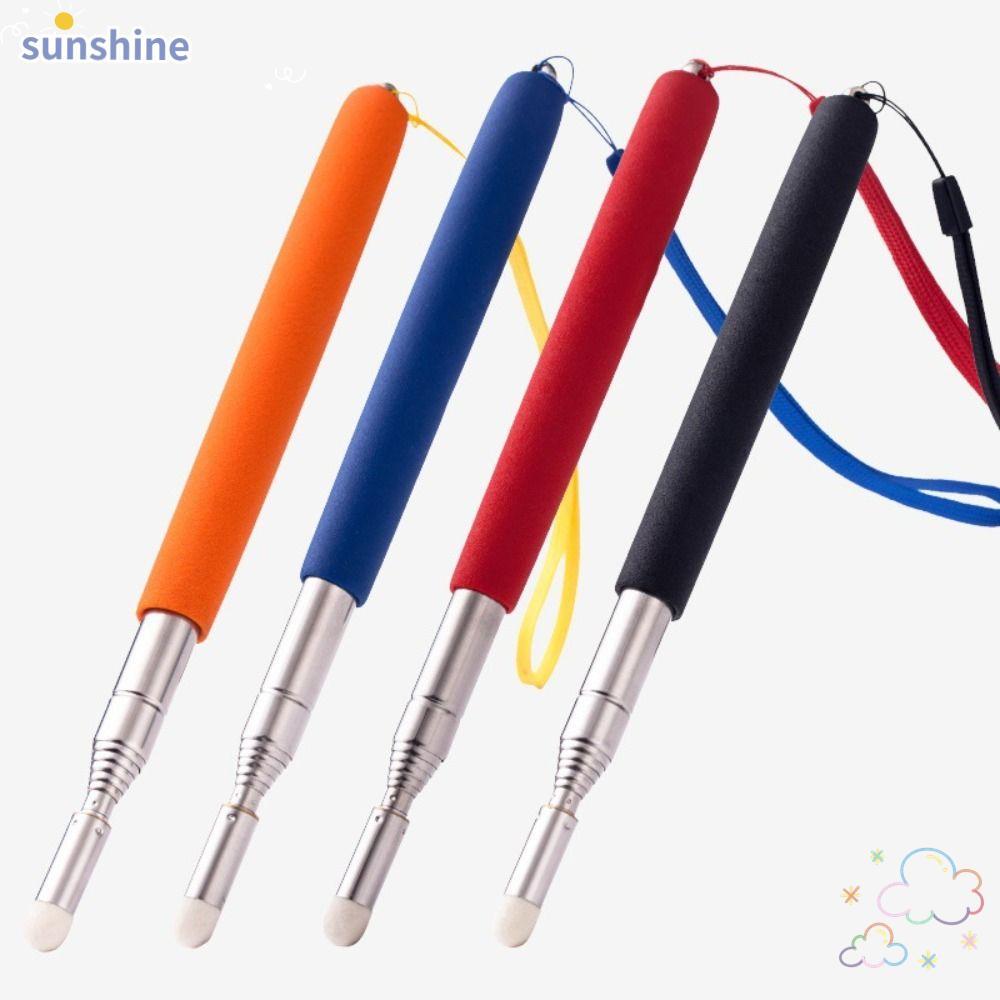 SSUNSHINE ปากกาหน้าจอสัมผัส, หัวสักหลาด 1M/1.2M ไม้การสอน, สแตนเลสคุณภาพสูงยืดมือถือการสอน Pointer อุปกรณ์เพื่อการศึกษา