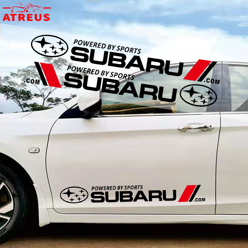 2 ชิ้น Subaru สติ๊กเกอร์ ติดรถยนต์ สติกเกอร์กันรอยขีดข่วน สําหรับตกแต่งประตูรถยนต์ ติดด้านข้างประตูร