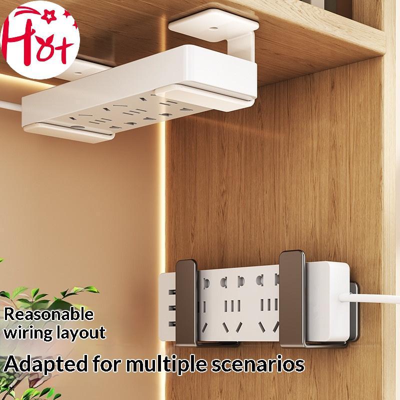 GE ที่วางรางปลั๊กไฟเราเตอร์แบบติดผนังเหล็กคาร์บอนมัลติฟังก์ชั่น อินเตอร์เน็ตไร้สาย ที่วางแร็คประหยัดพื้นที่เจาะผนังวงเล็บสนับสนุนสี่เหลี - รูปที่ 6