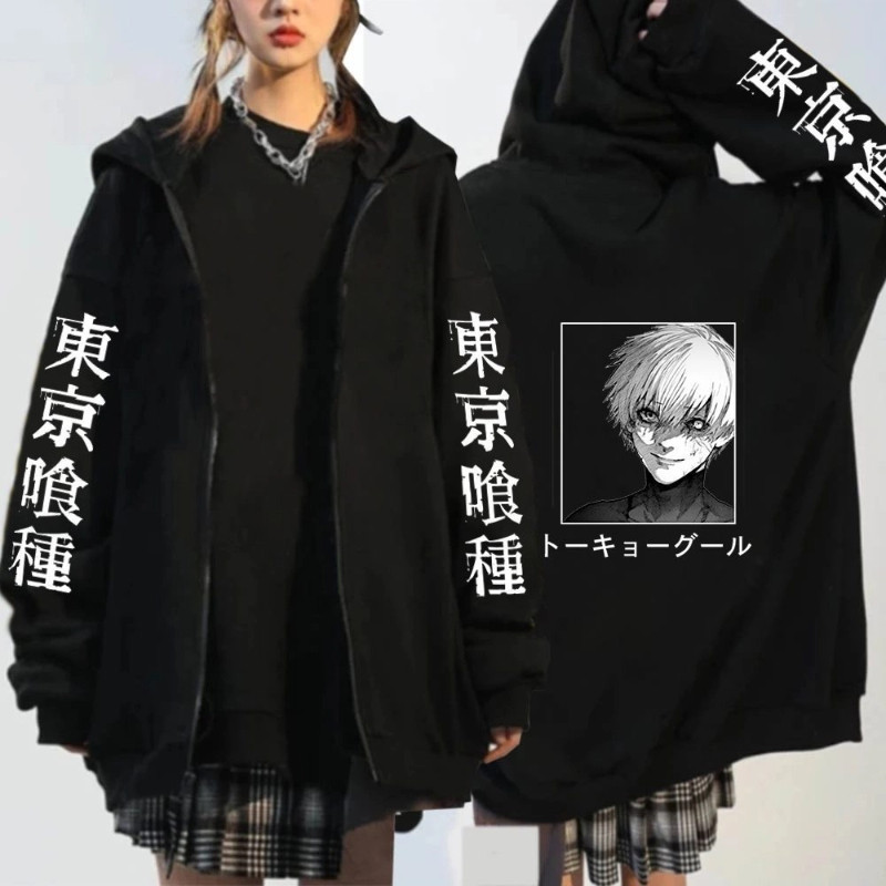 Tokyo Ghoul Ghoul อะนิเมะแจ็คเก็ตอินเทรนด์ Tokyo Ghoul Zipper Hoodie