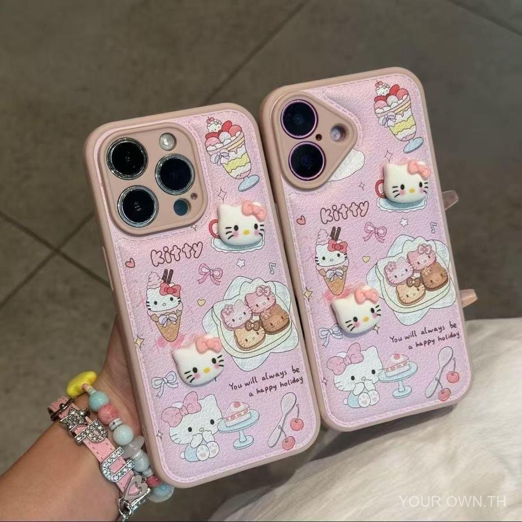 ขนม Hello Kitty สเตอริโอขนมปังโทรศัพท์มือถือสําหรับ iphone 13 16 12 11 17 14 15 17PROMAX 15PROMAX 15