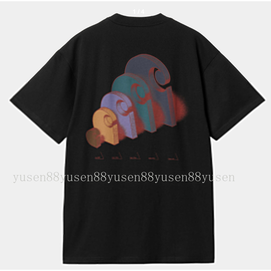 เสื้อยืด.Carhartt.WIP.คุณภาพสูง.ทำจากผ้าฝ้ายแท้.ทรงหลวม.พิมพ์ลายรอบคอ.แขนสั้น.สำหรับทั้งสองเพศ