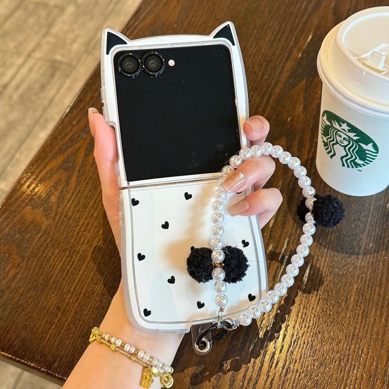 Ins Simple Magnetic Full Screen Polka Dots Ripple รูปแบบเคสโทรศัพท์สําหรับ Samsung Galaxy Z Flip7 Z Flip6 Z Flip5 กันกระแทก