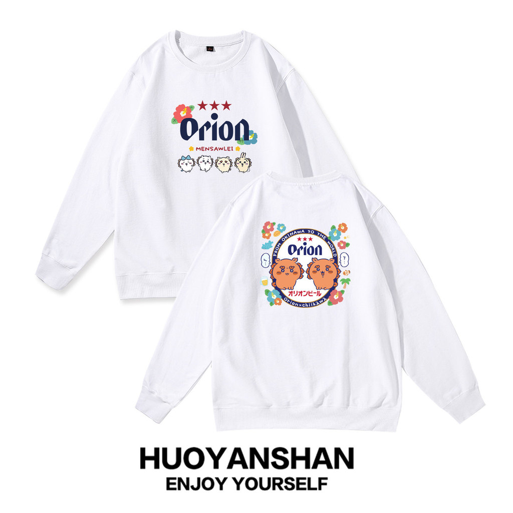 Orion Orion Orion เสื้อสเวตเตอร์คอกลมผู้ชายผู้หญิงร่วมแบรนด์chikawa Usaki Little Eight คู่สวมเสื้อแข