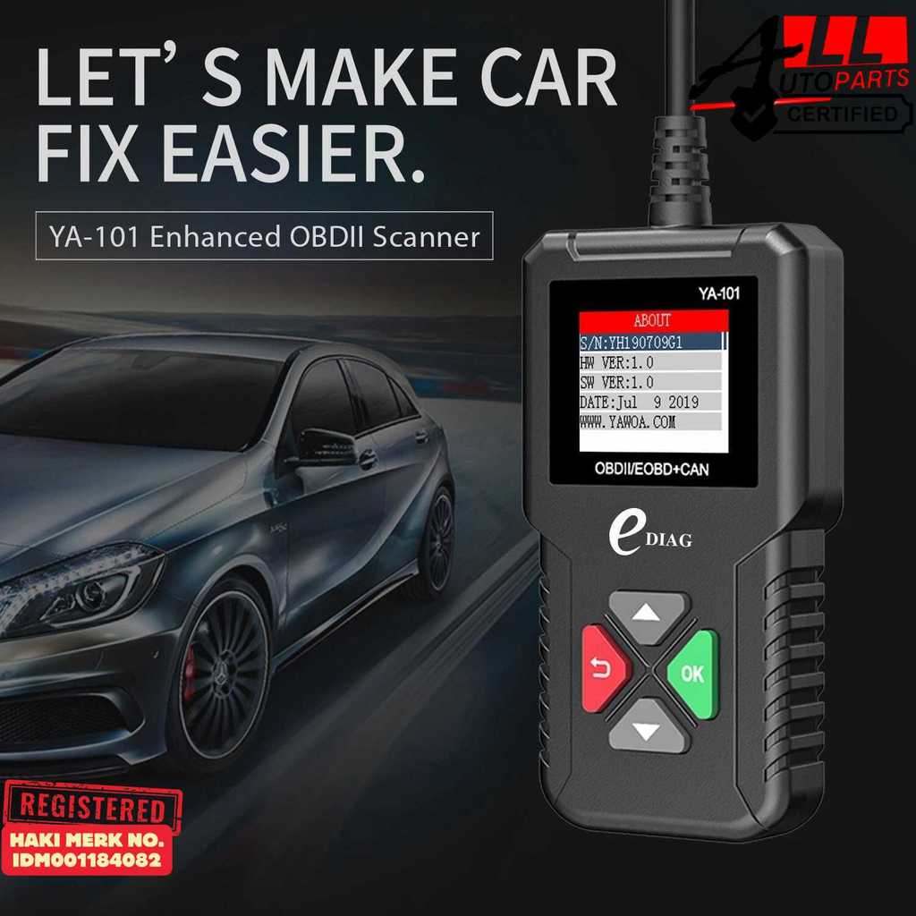 KINGBOLEN YA101 OBD2 เครื่องมือเครื่องสแกนเนอร์เครื่องยนต์รถยนต์ เครื่องอ่านรหัสวินิจฉัย