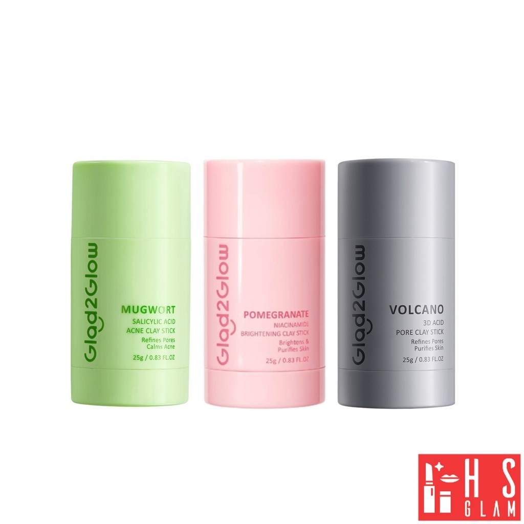 Glad2Glow Mugwort Volcano Clay Stick Mask กลาดทูโกลว์ มาส์ก แบบแท่ง ทำความสะอาดผิวหน้า มี 3 สูตร