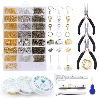 651pcs แฮนด์เมด Diy เครื่องประดับวัสดุอุปกรณ์เสริมโฮมเมดต่างหูต่างหูสร้อยข้อมือสร้อยคอเครื่องประดับลูกปัดชุดเครื่องมือ