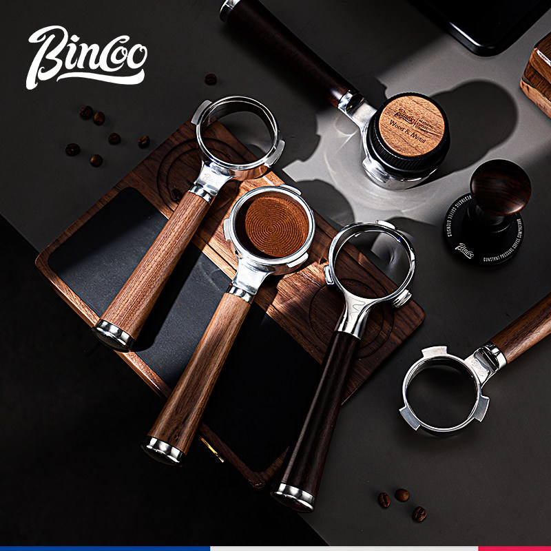 Bincoo Coffee Bottomless Handle 51/58mm Espresso Machine Modified Bottomless Walnut Extracting Handl