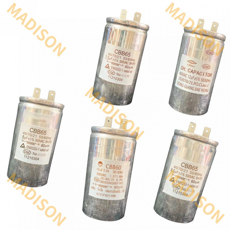 ตัวเก็บประจุมอเตอร์ใหม่สําหรับเครื่องซักผ้า Samsung LG cbb60 65 7.5UF 8UF 8.5UF 10UF 12UF AC