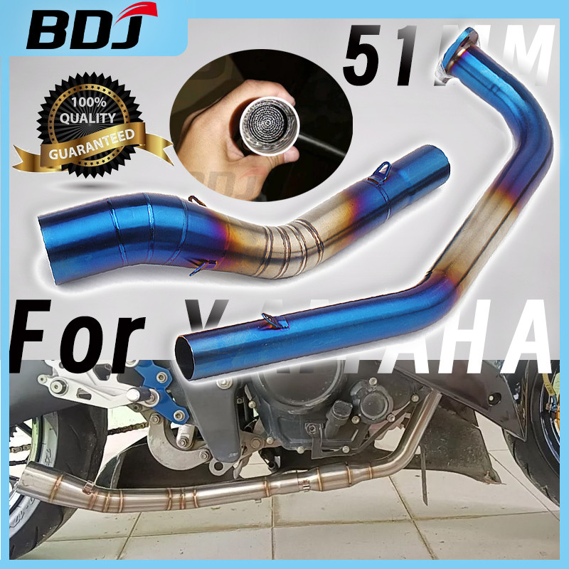 BDJ สําหรับ Yamaha R15 V3 V4 MT15 R15M MT-15 R15V3 Xsr 155 รถจักรยานยนต์ไอเสียระบบดัดแปลงสแตนเลสด้าน