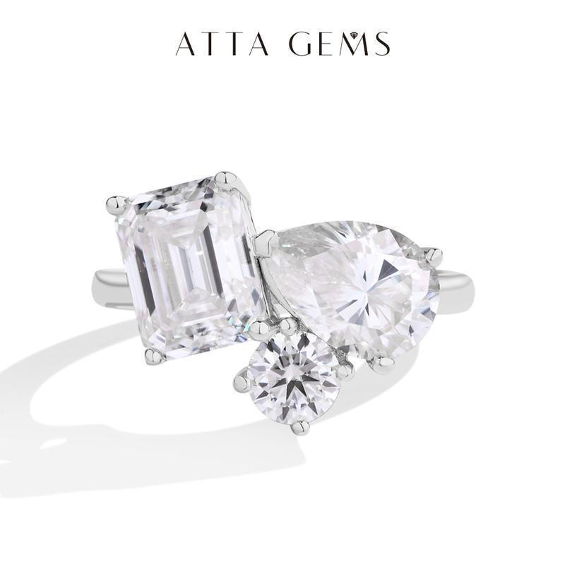 5.5 กะรัต Lab Grown Moissanite แหวนแหวนหมั้นผู้หญิงเครื่องประดับระดับไฮเอนด์คลาสสิก Elegant Daily We