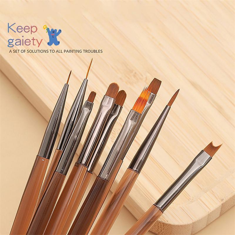 [Keepgaiety-t] Nail Art Liner Brush ลายทางภาพวาดแปรงอะคริลิค UV Gel Extension วาดปากกาแกะสลัก DIY เครื่องมือทําเล็บแปรงเล็บ [ใหม่]