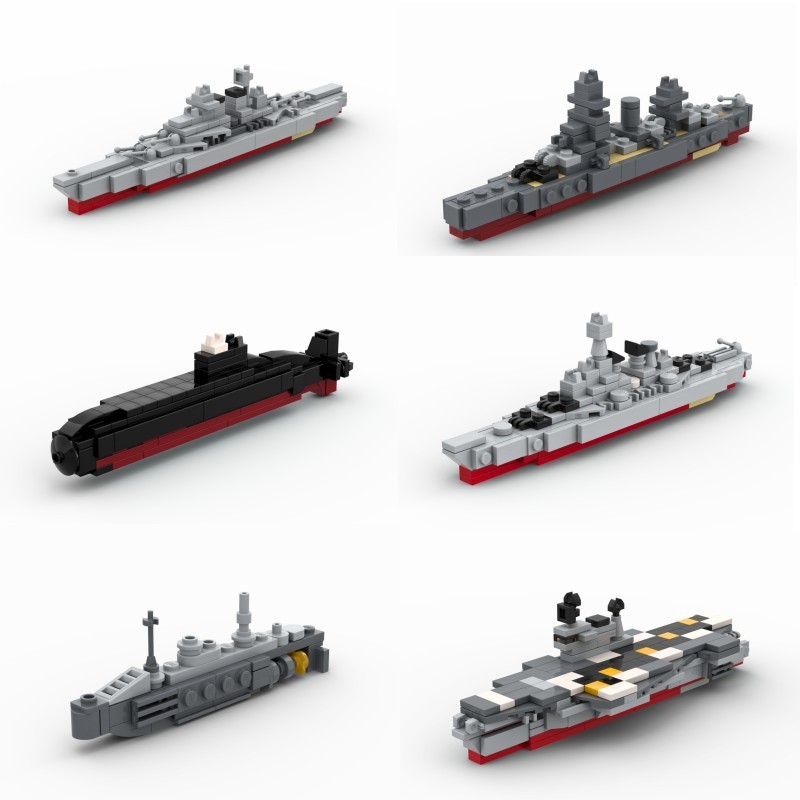 ทหาร Building Blocks เรือรบพิฆาต Submarine Warship Mothership รุ่นประกอบของเล่น Lego moc