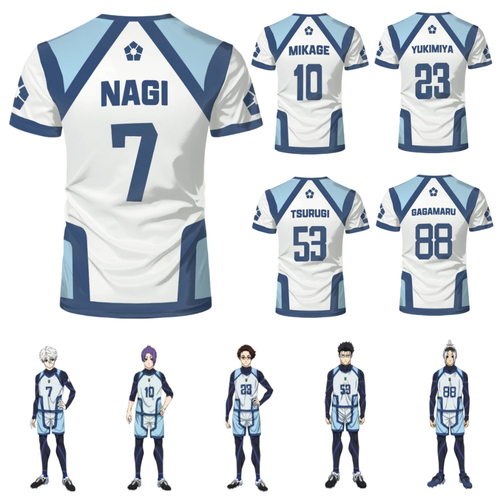 Mikage Reo YUKIMIYA TSURUGI [ฟรีปรับแต่งหมายเลขและชื่อ] เสื้อยืดเจอร์ซีย์ Blue Lock Nagi Seishiro No