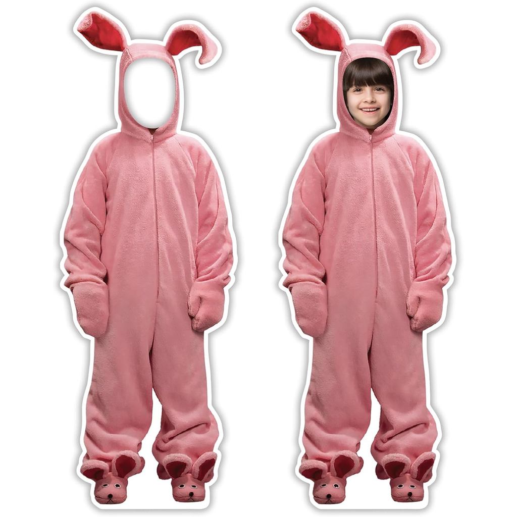 Christmas Story ตกแต่งกลางแจ้งป้ายลานวันหยุดพร้อม Stakes, Ralphie Face in Hole Photo Props สวนสนามหญ