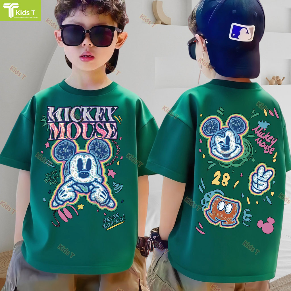 เสื้อยืด disney ร้าน Kids T เกาหลี เสื้อเด็ก ผลิตจากผ้าฝ้าย 100% พิมพ์ลาย mickey mouse เหมาะ เด็กผู้ชาย และ เด็กผู้หญิง ราคา ถูกที่สุด ดีลบีเคเค แกลเลอรีภาพที่ 8