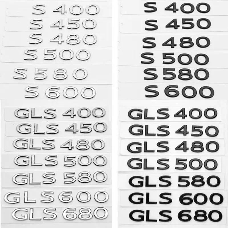 รถตัวอักษรโลโก้ Chrome Decals ป้ายสัญลักษณ์สติกเกอร์โลหะสําหรับ Benz Maybach S480 S580 S600 S680 GLS