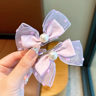 สินค้าใหม่! กิ๊บติดผมประดับมุกและโบว์เรียบง่าย 🎀 สำหรับผู้หญิง สีสันสดใส