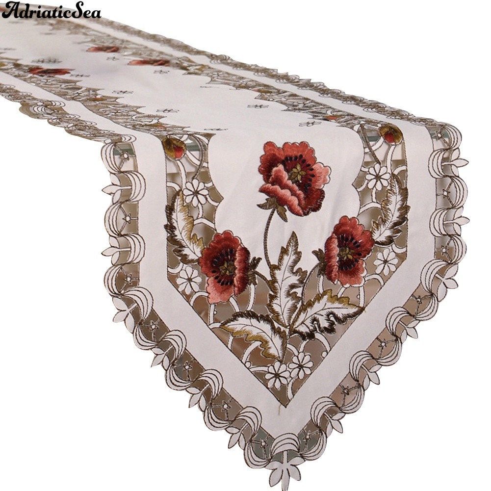 SC8 AD วันหยุดตาราง Runner ดอกไม้ผ้าปูโต๊ะหน้าแรก Dinning ตกแต่งห้อง