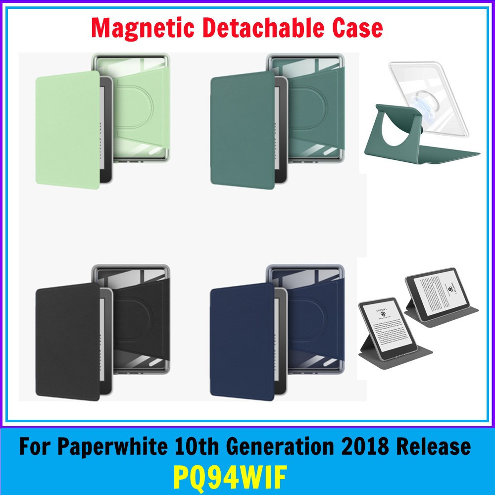 PU หนังแม่เหล็กที่ถอดออกได้สําหรับ Kindle Paperwhite 10th PQ94WIF 2018 Release 6 Ebook สมาร์ทฝาครอบ 