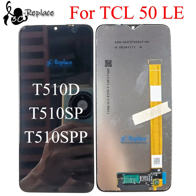 สีดํา 6.6 นิ้วสําหรับ TCL 50 LE T510SPP T510SP T510D K24 LCD DIsplay Touch Screen Digitizer แผงเปลี่