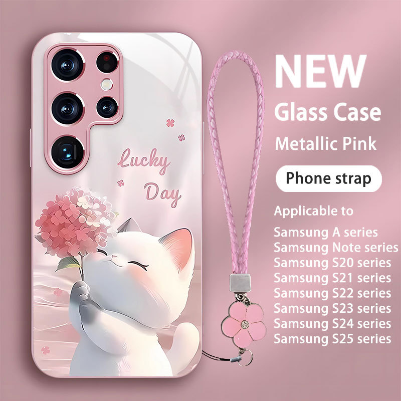 เคส Samsung S25 Ultra, S24FE, S23+, S22, S21, S21+, S20, Note20, Note10, A70, A56, A55, A54, A53, A52, A35, A33, A23, A15, A14, A13, A05S ลายแมว กันตก ของขวัญ