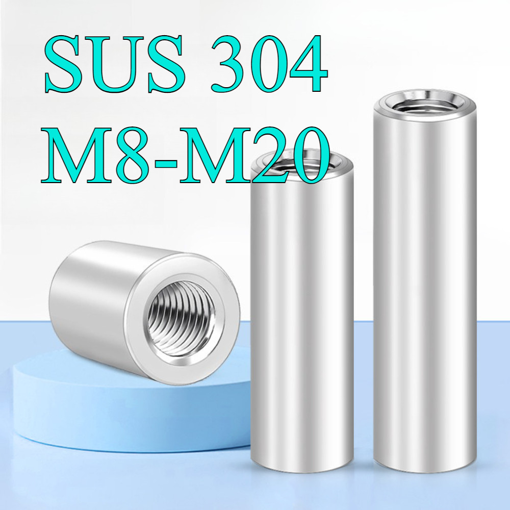 304 สแตนเลสสตีลรอบข้อต่ออ่อนนุชรอบ elongated NUT คอลัมน์หนาและความสูงสกรูแถบฟันการเชื่อมต่อทรงกระบอก