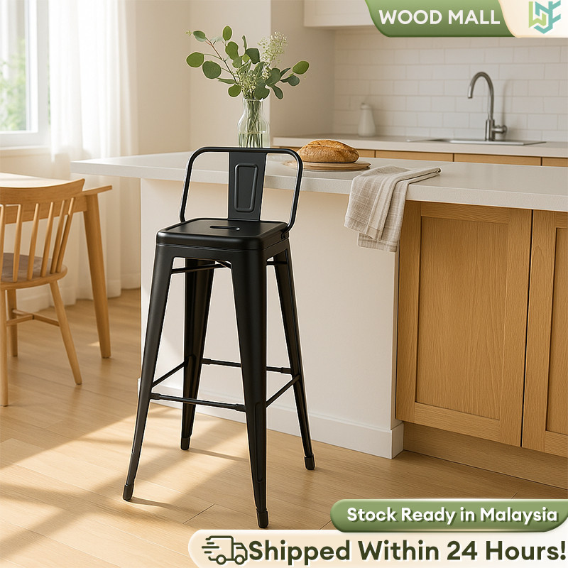 𝙍𝙚𝙖𝙙𝙮 𝙎𝙩𝙤𝙘𝙠 High Bar Stool 76cm Dining Chair Kerusi Bar Kerusi Makan Besi Kerusi Bar Kerusi Bar Ting