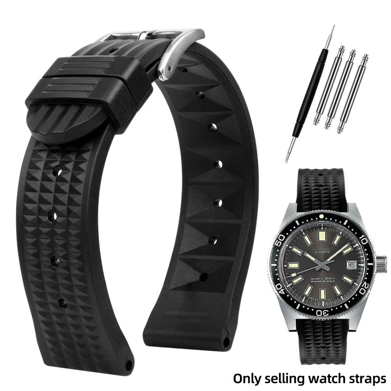 20 มม.22 มม.สายนาฬิกาซิลิโคนสําหรับ Seiko PROSPEX SLA017J1 SLA037J1 SLA039J1 วาฟเฟิล Diver สร้อยข้อม