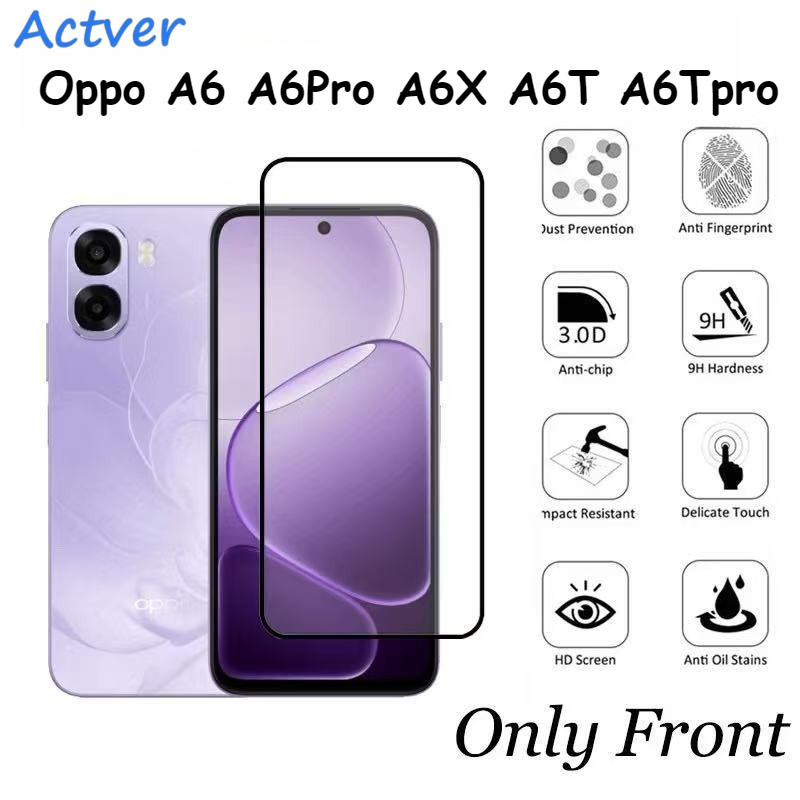 ⚡️ส่งจากไทย⚡️ฟิล์มกระจก กันรอย เต็มจอใส 9D For Oppo A6C A6S A6 A6Pro A6X A6T A6Tpro