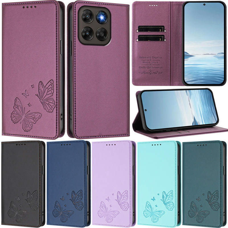 หรูหราสําหรับ Motorola Moto G85 G35 G55 G75 G05 G84 G54 G34 G53 G13 G23 G14 หนังสือกระเป๋าสตางค์รูปแบบผีเสื้อหนังช่องใส่การ์ดพลิกผิวกรณี