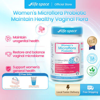 [Official] Life Space Women's Microflora Vaginal Health Probiotic Supplements 60 Capsules Prebiotics LSP080