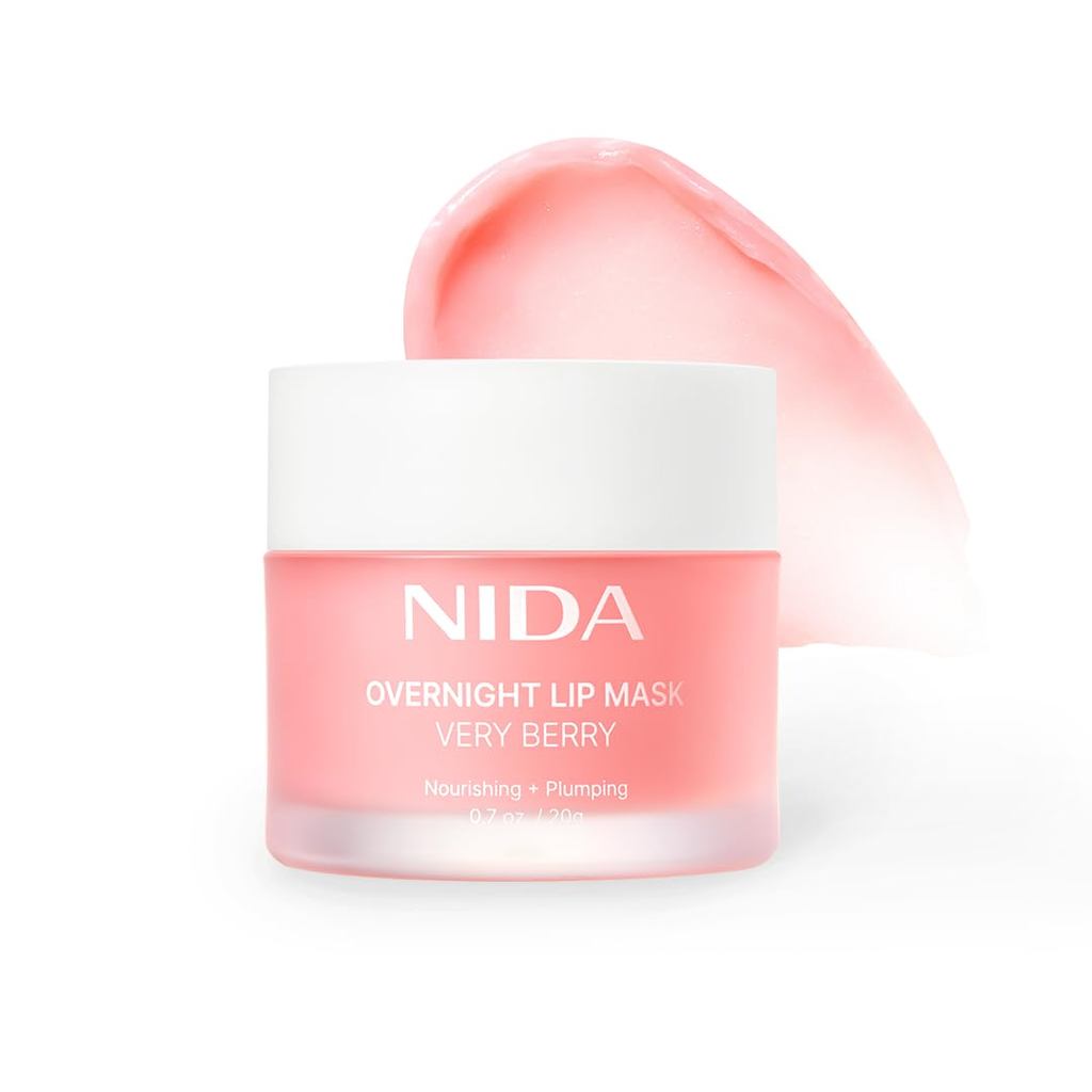 NIDA Overnight Lip Mask - Very Berry | Intense Hydration & Plumping ing ing Mask สําหรับริมฝีปากที่แ
