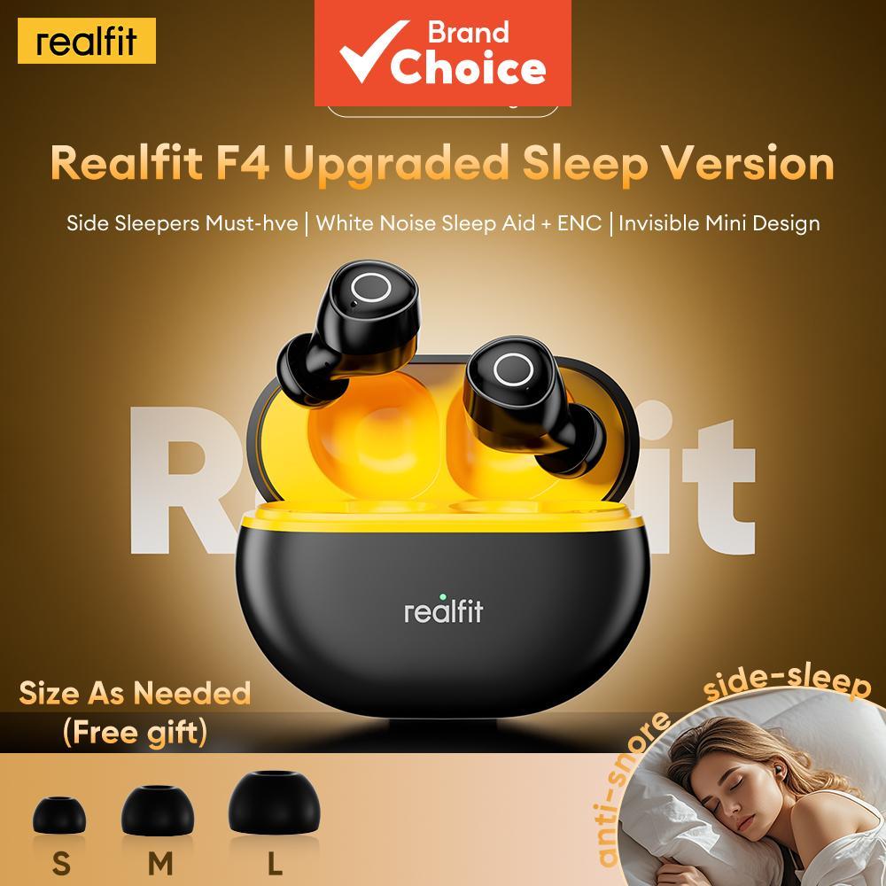 Realfit F4 หูฟัง Sleep หูฟังไร้สายบลูทูธ 6.0 หูฟังโหมดการเล่นเกม Latency ต่ํา 40dB Active Noise Canc