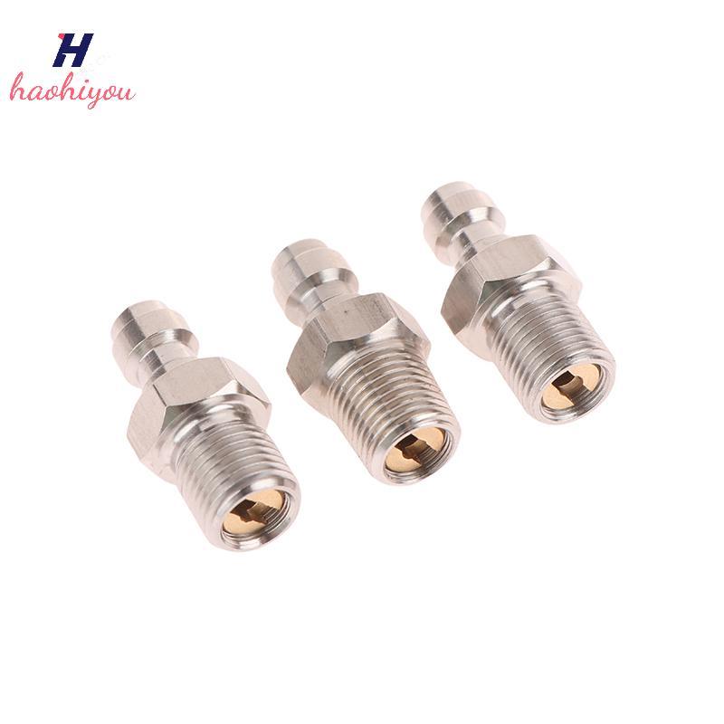 <haohiyou> ขั้วต่อชาย 8 มม.ชายเกลียว Qui Connect วาล์ว PCP บรรจุพร้อมวาล์ว M10x1 1/8NPT 1/8BSPP สําห