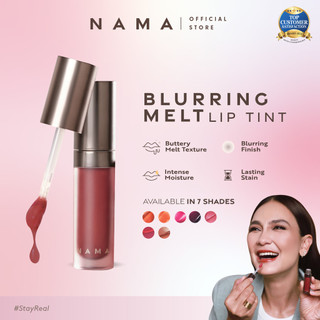 NAMA Beauty Blurring Melt Lip Tint | Liptint Stain Pink Nude Merah Orange Matte Lips Tahan Lama Ori