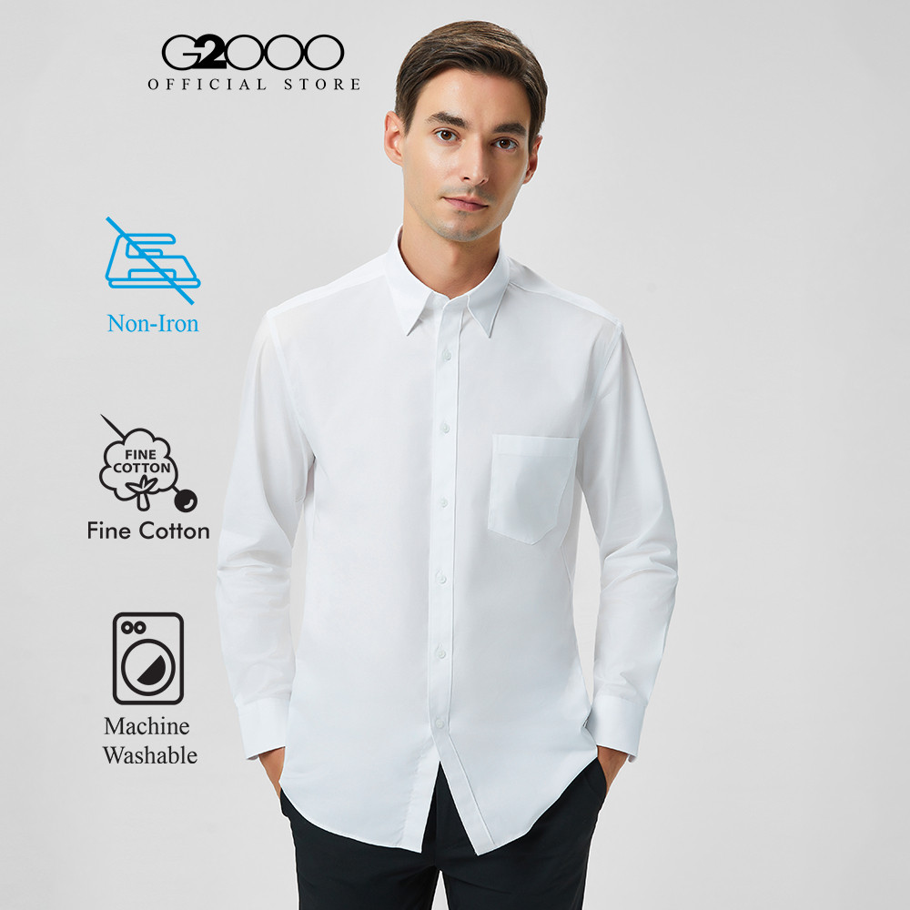 G2000 เสื้อเชิ้ตผู้ชาย ทรงสมาร์ทฟิต (SMART FIT) รุ่น 2112101200 WHITE
