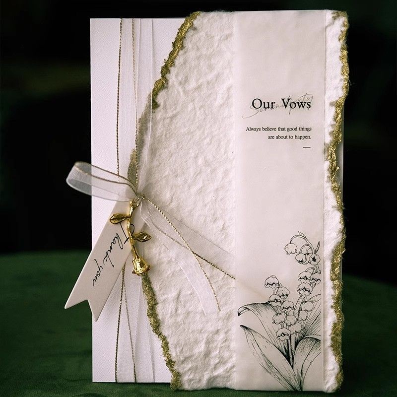 Vow การ์ดงานแต่งงาน Niche High-End Vows Declaration Book Simple Declaration Book Premium Gold ฟอยล์แ